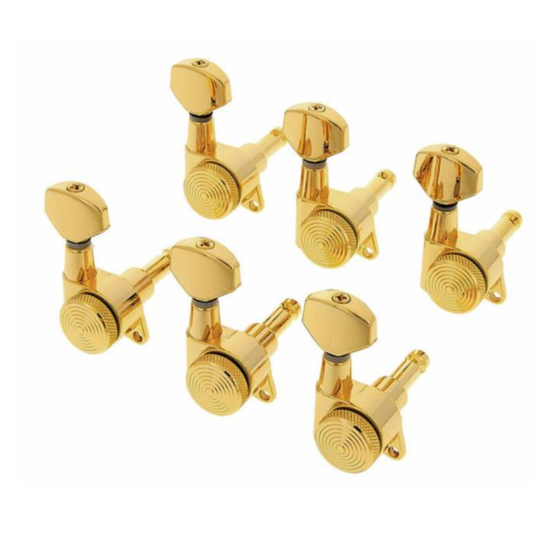 Harley Benton Parts Locking Tuners 6L Gold 左邊全鎖式弦鈕套件 (金色)