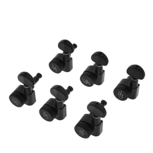 j03sbk-splk-r6 Harley Benton Parts J03SBK SPLK R6 Tuner Set 右邊Staggered交錯式弦鈕組(黑色)