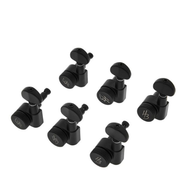 Harley Benton Parts J03SBK SPLK R6 Tuner Set 右邊Staggered交錯式弦鈕組(黑色)