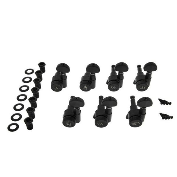 Harley Benton Parts J03SBK SPLK R7 Tuner Set 7弦吉他 右邊Staggered交錯式弦鈕組(黑色)