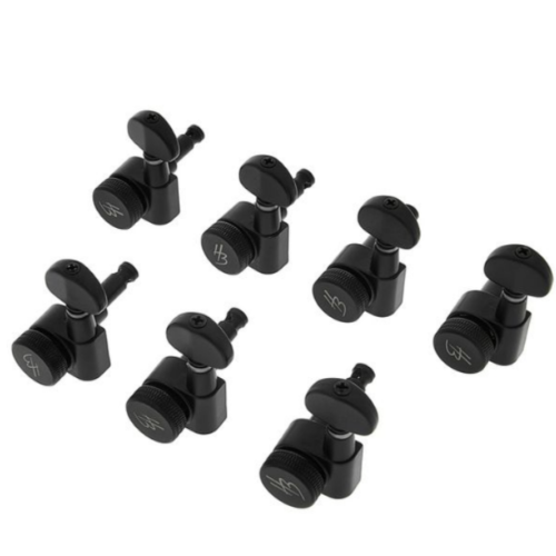 Harley Benton Parts J03SBK SPLK R7 Tuner Set 7弦吉他 右邊Staggered交錯式弦鈕組(黑色)