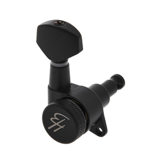 jn07bk-splk-l6-02 Harley Benton Parts JN07BS SPLK L6 Tuner Set 左邊Staggered交錯式弦鈕組(黑色)