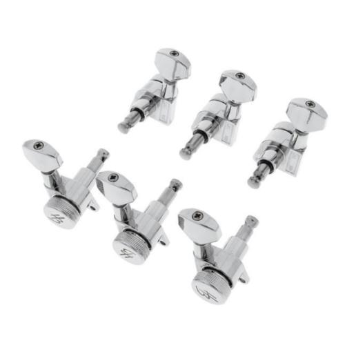Harley Benton Parts JN07CR SPLK L6 Tuner Set 左邊Staggered交錯式弦鈕組(鉻合金)