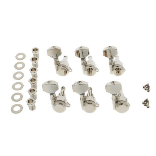 jn07ns-splk-l6-ni-shine-01 Harley Benton Parts Locking Tuners 6L NI 左邊Staggered交錯式弦鈕組(鎳亮面)