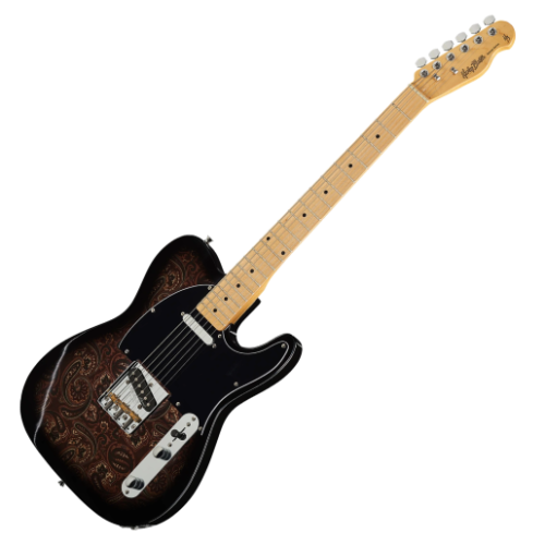 Harley Benton TE-70 Black Paisley Deluxe Series